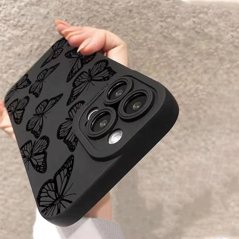 Butterfly Pattern Phone Case, TPU All-inclusive & Drop-resistant Protective Case, Decorative Phone Accessories Compatible with iPhone 11 12 13 14 15 Pro Max 15 Plus