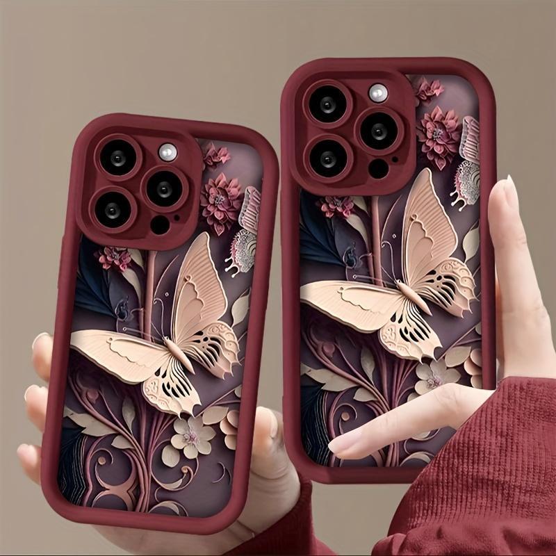 Butterfly Pattern Phone Cases, Cell Phone Case for Apple Smartphone, Decorative Phone Protector Cover, Phone Accessories Compatible with iPhone 15 Pro Max Case iPhone 11 Cases iPhone 14 Pro Max Case iPhone 15 16 Cases