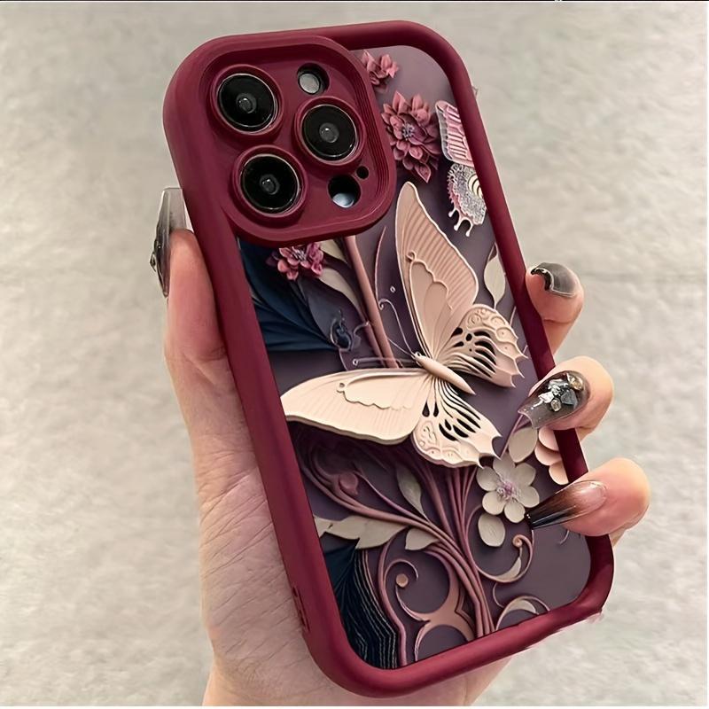 Butterfly Pattern Phone Cases, Cell Phone Case for Apple Smartphone, Decorative Phone Protector Cover, Phone Accessories Compatible with iPhone 15 Pro Max Case iPhone 11 Cases iPhone 14 Pro Max Case iPhone 15 16 Cases