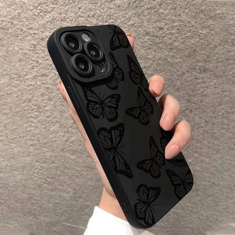 Butterfly Pattern Phone Case, TPU All-inclusive & Drop-resistant Protective Case, Decorative Phone Accessories Compatible with iPhone 11 12 13 14 15 Pro Max 15 Plus