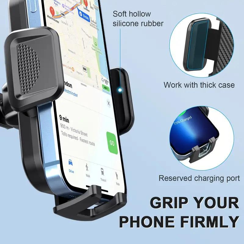 Car Phone Holder With Suction Cup, Navigation Bracket, Windshield & Dashboard Dual Use Telescopic Phone Holder