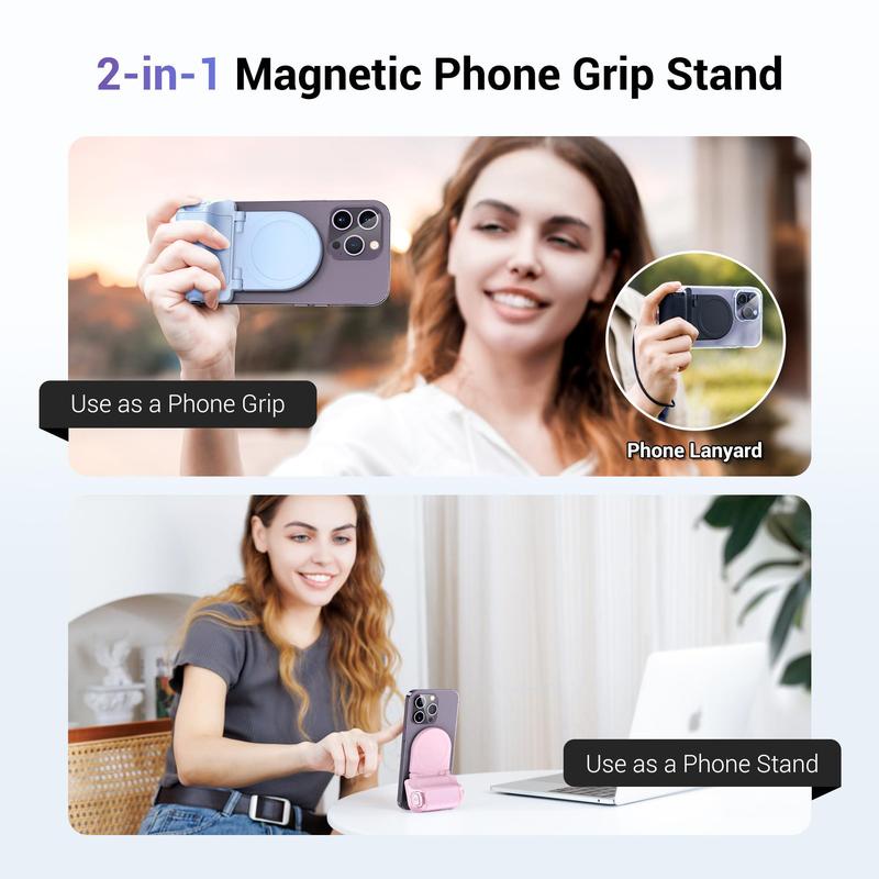 Magnetic Smartphone Shooting Holder, Magnetic Phone Holder with Wireless Shutter Remote, Phone Accessories for iPhone 15 14 13 12 Pro Max Android Phone Vlog Video Photography