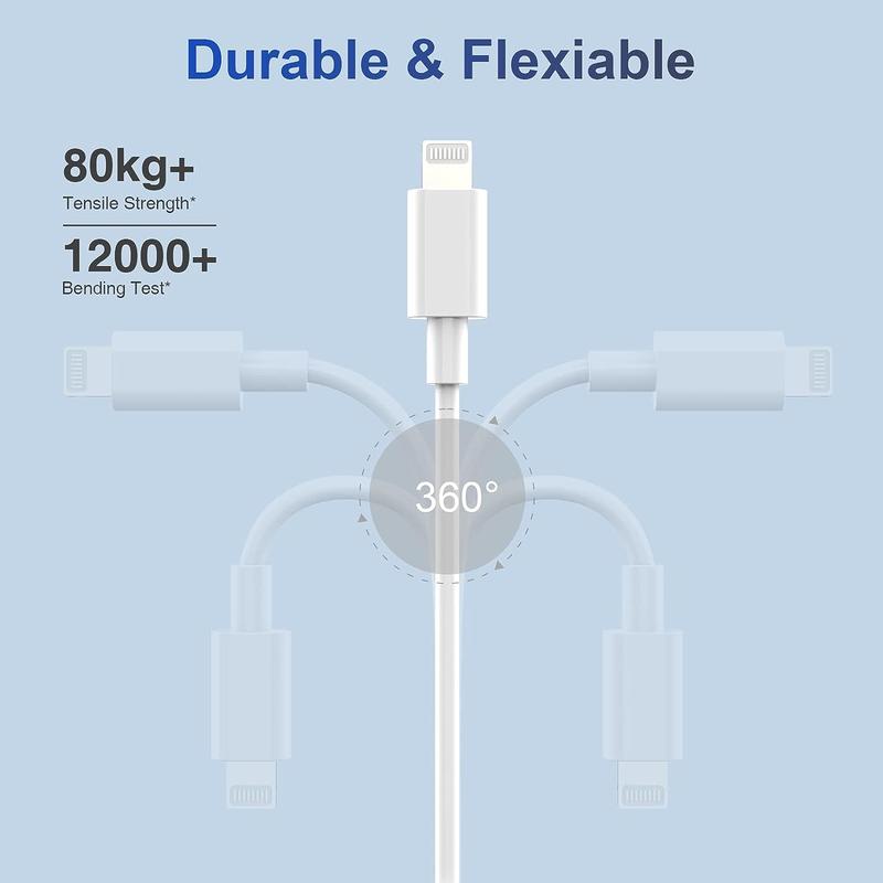 6ft USB C Charging Data Cable, Flash Charging Cable, 15W Fast Charging PD 2.0 Data Cable Compatible with iPhone 14 13 12 11 Pro   Pro Max XS XR, Smartphone Charging Accessories