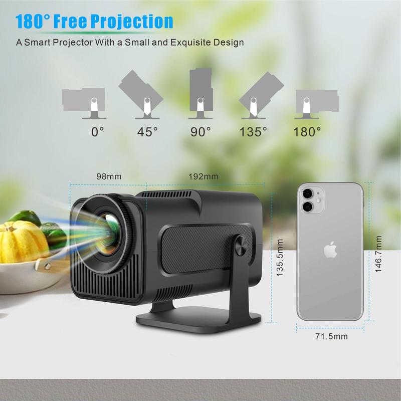 HY320 4K 1080P Android 11 Projector, US Plug, 320ANSI, Dual Wifi6, Portable Projetor Audio smart projector