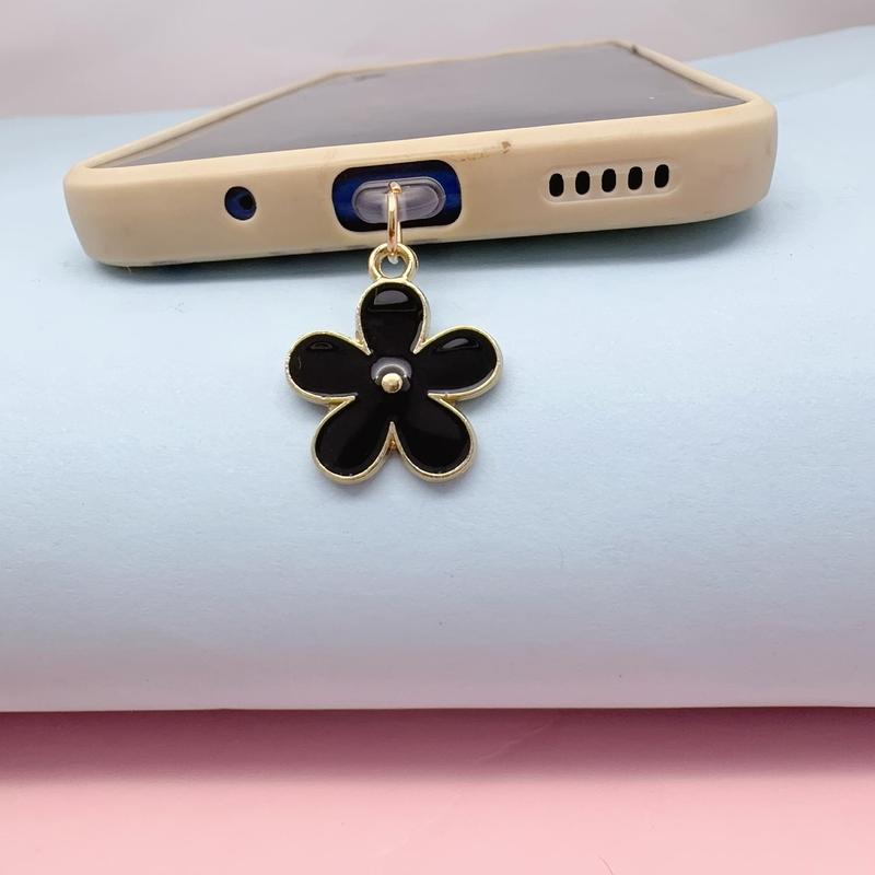 Flower Design Phone Dust Plug, 1 Count Cute Phone Charm, Fashionable Phone Accessories for Women & Girls, Mobile Phone Parts