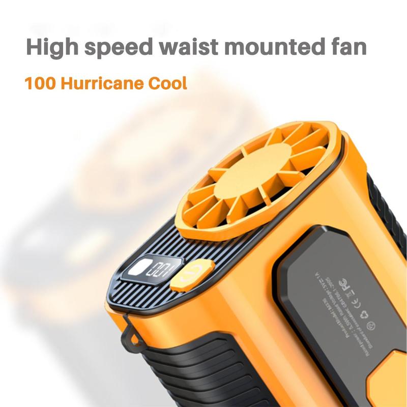 10000mAh Portable Power Bank , 1 Count 3 in 1 Outdoor Fan with Torch, 3 Wind Speeds Cooling Fan with LED Light, Rechargeable Camping Fan, Suitable for Outdoor Work, Farm, Hiking, Camping, Gardening and Travel