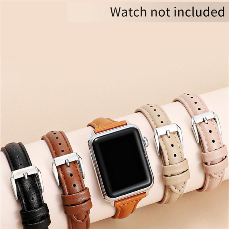 GIROUETTE Classic PU Leather Watch Band, 1 Count Replacement Watch Band for Women, Wearable Accessories Compatible with Apple Watch Series 9 8 7 6 5 4 3 2 1 SE SE2