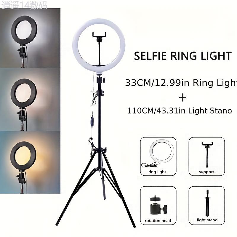 12 Inch Large Selfie Ring Light Kit - Mounts with Adjustable Tripod Stand, Flexible Phone Holder, and Dimmable LED Light for Perfect Portraits, Vlogging, and Gift Ideas Waterproof Smartphone Cellphone