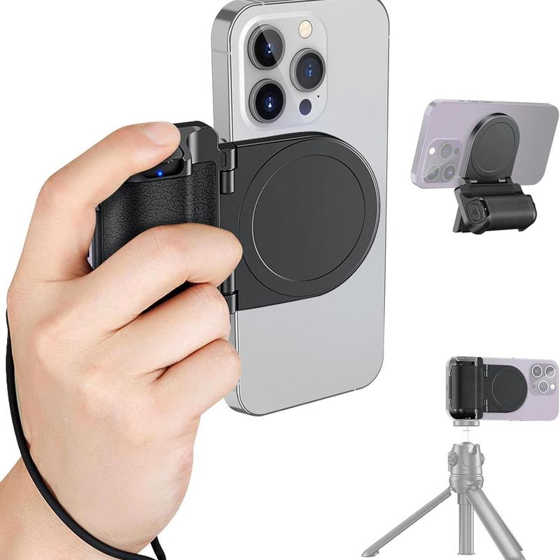 Magnetic Smartphone Shooting Holder, Magnetic Phone Holder with Wireless Shutter Remote, Phone Accessories for iPhone 15 14 13 12 Pro Max Android Phone Vlog Video Photography