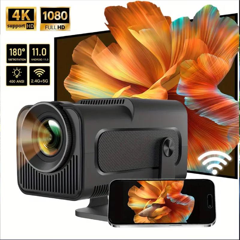 HY320 4K 1080P Android 11 Projector, US Plug, 320ANSI, Dual Wifi6, Portable Projetor Audio smart projector