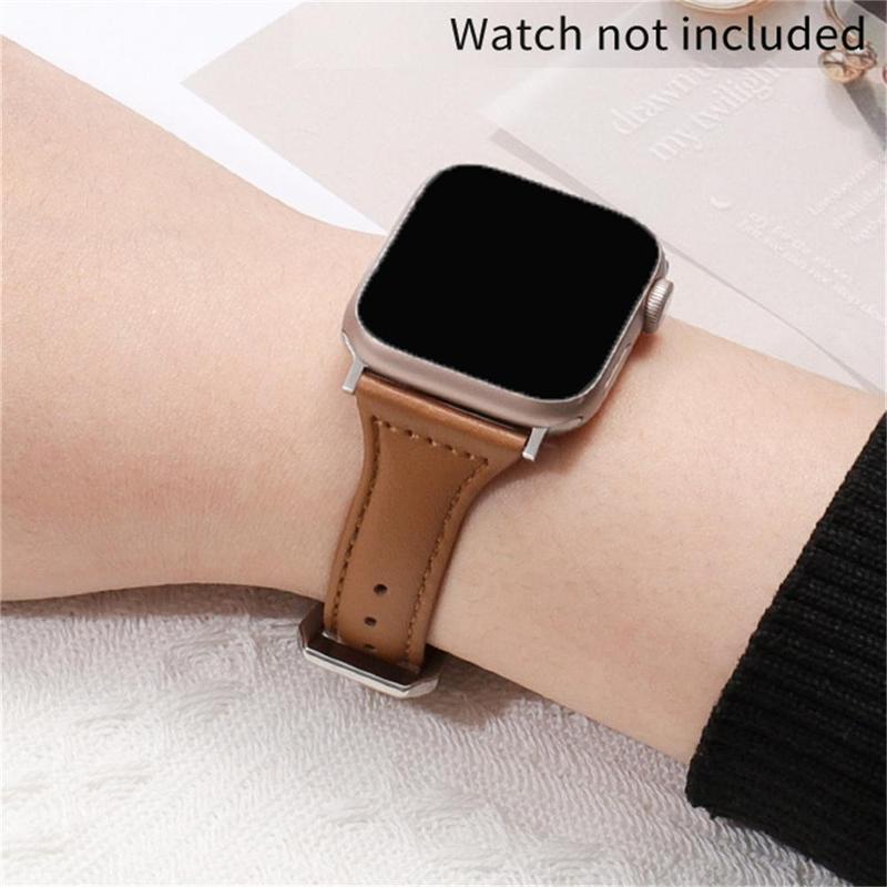 GIROUETTE Classic PU Leather Watch Band, 1 Count Replacement Watch Band for Women, Wearable Accessories Compatible with Apple Watch Series 9 8 7 6 5 4 3 2 1 SE SE2