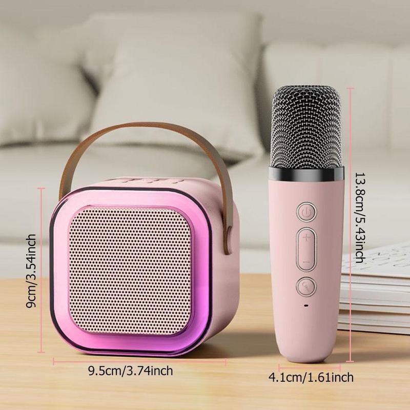 Kids Karaoke Machine with 2 Wireless Mics, Portable Bluetooth Speaker with Colorful LED Lights, Fun Family & Party Gift for Boys & Girls Portable Mini