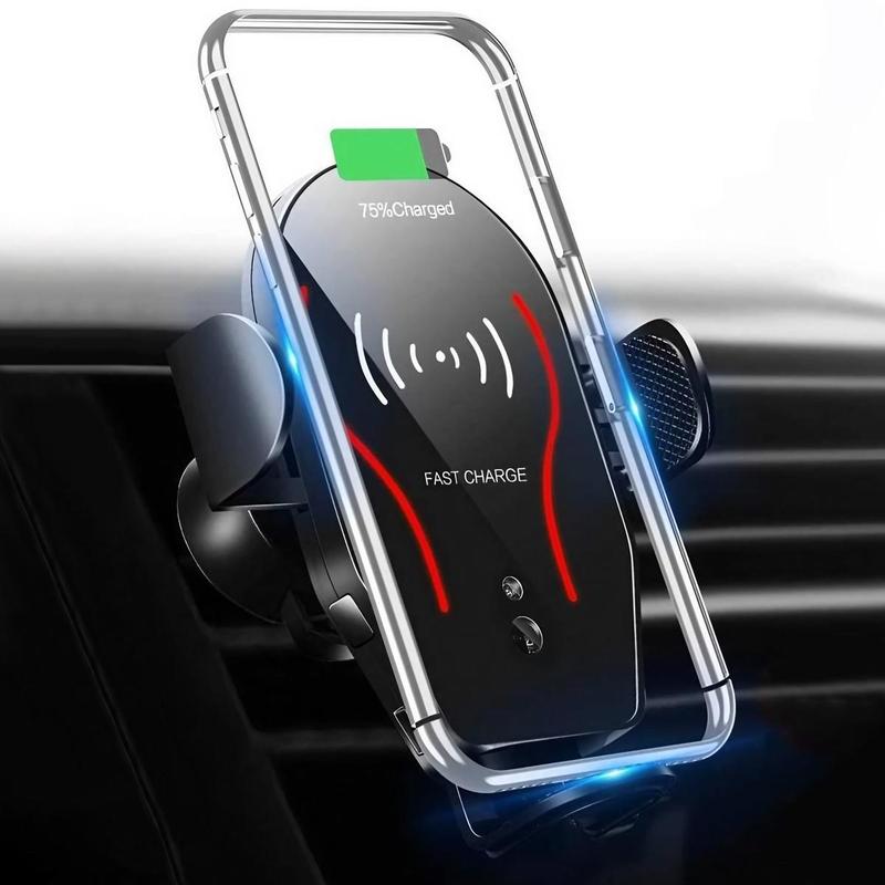 Wireless Charger Car Phone Holder, Car Air Vent Phone Holder with Automatic Clamping Function, Fast Charging Car Phone Mount for iPhone & Samsung