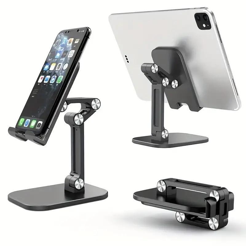 Folding Desktop Phone Holder, Adjustable Smartphone Tablet Stand Mount, Universal Phone & Tablet Holder Stand For Live Streaming & Watching TV, Cellphone Accessories