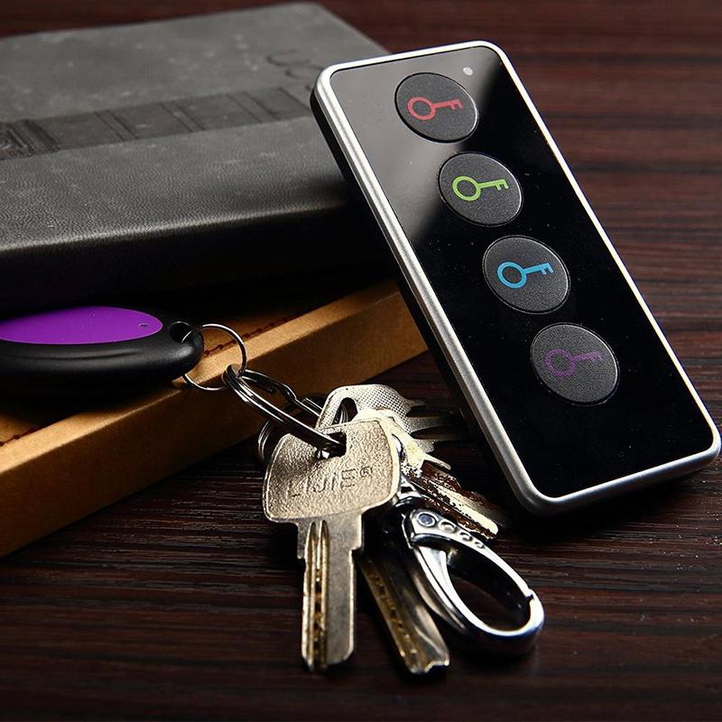 Wireless Key Tracker, 1 Count Remote Control with 4 Receivers, Key Locator with LED Light, Key Tracking Device, Tracker for Car Keys, Phones, Wallet