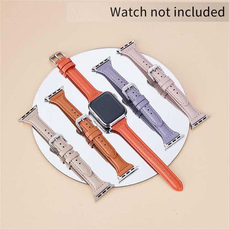 GIROUETTE Classic PU Leather Watch Band, 1 Count Replacement Watch Band for Women, Wearable Accessories Compatible with Apple Watch Series 9 8 7 6 5 4 3 2 1 SE SE2