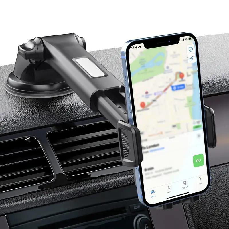 Car Phone Holder With Suction Cup, Navigation Bracket, Windshield & Dashboard Dual Use Telescopic Phone Holder