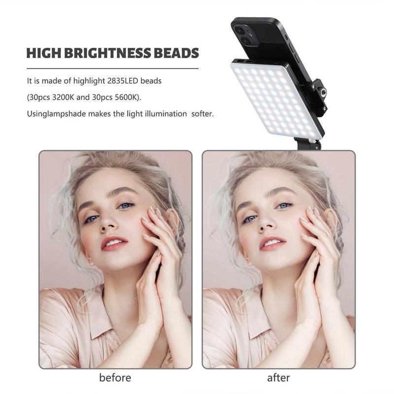 Mobile Phone LED Light  Video Conferencing Light 10 Levels Brightness 3 Light Modes Lightweight Selfie Clip