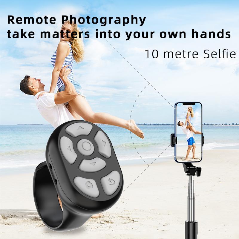 Remote Control for Smartphone, USB Rechargeable Remote Control for Photo & Video, Selfie Accessories for iOS 15.0 & Android 8.0