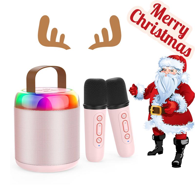 iYoYo Christmas Kids Toys Gifts Karaoke Machine, Portable Bluetooth Speaker with Wireless Microphone, Happy travel,6 Sound Modes,Audio Smartphone