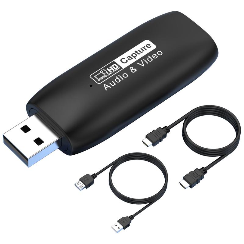 HDMI to USB 2.0 Video Capture Card, USB 2.0 Audio Capture Adapter, Video Capture Card for Streaming, Live Broadcasting, Video Conference, Teaching