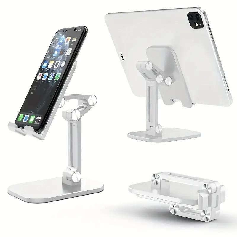 Folding Desktop Phone Holder, Adjustable Smartphone Tablet Stand Mount, Universal Phone & Tablet Holder Stand For Live Streaming & Watching TV, Cellphone Accessories