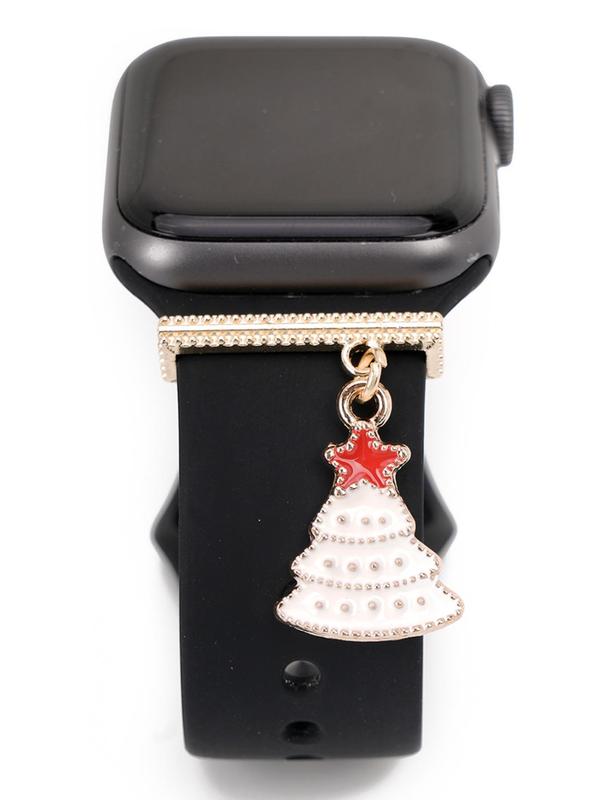 Christmas Tree Design Watch Band Charm, Rhinestone Decor Watch Band Charm for Apple Watch Band, Trendy All-match & Exquisite Watch Accessories for Birthday Gift