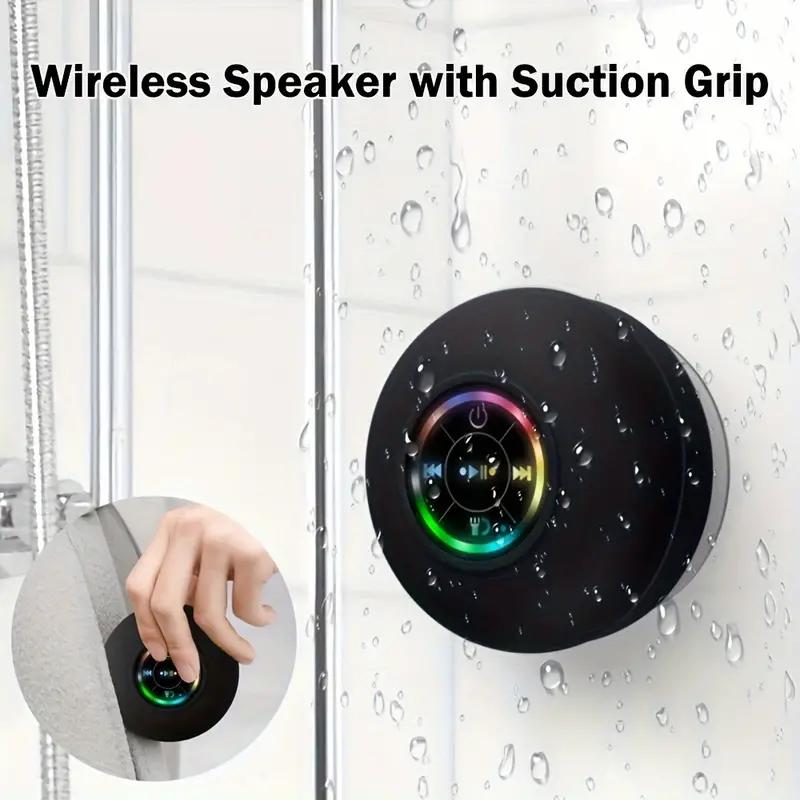 LED Shower Speaker, Portable Wireless Suction Cup Speaker, USB Rechargeable BT 5.0 Wireless Version, IPX4 Waterproof Speaker, for Parties, Bathroom, Travel, Home & Outdoors, Thanksgiving Christmas New Year Gifts