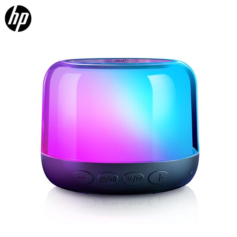 HP Rechargeable Wireless Speaker with 52mm Mini Speaker Unit, 360° Sound Surround Speaker with Cool Lights for Camping, Home Decoration, Christmas Gift