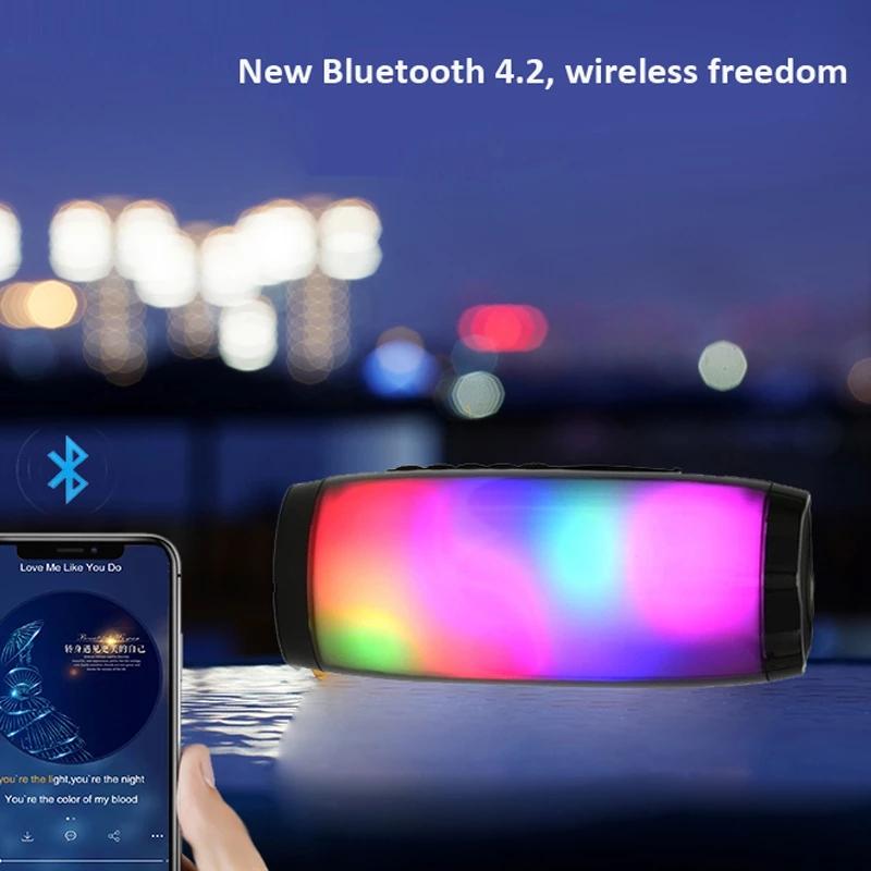 USA LED Light Bluetooth Speaker Wireless Waterproof Outdoor Stereo Bass USBTFFM