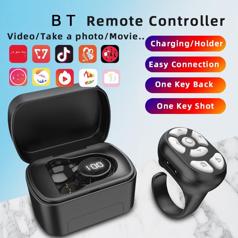 Remote Control for Smartphone, USB Rechargeable Remote Control for Photo & Video, Selfie Accessories for iOS 15.0 & Android 8.0