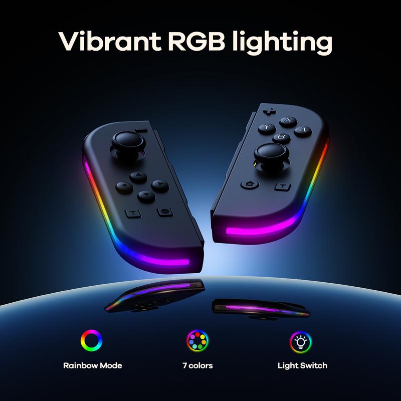 PKMACE Switch Controllers Wireless, Switch Controller with RGB LED, Adjustable Turbo & Vibration, Motion Control Wake-Up Screenshot Wireless Switch