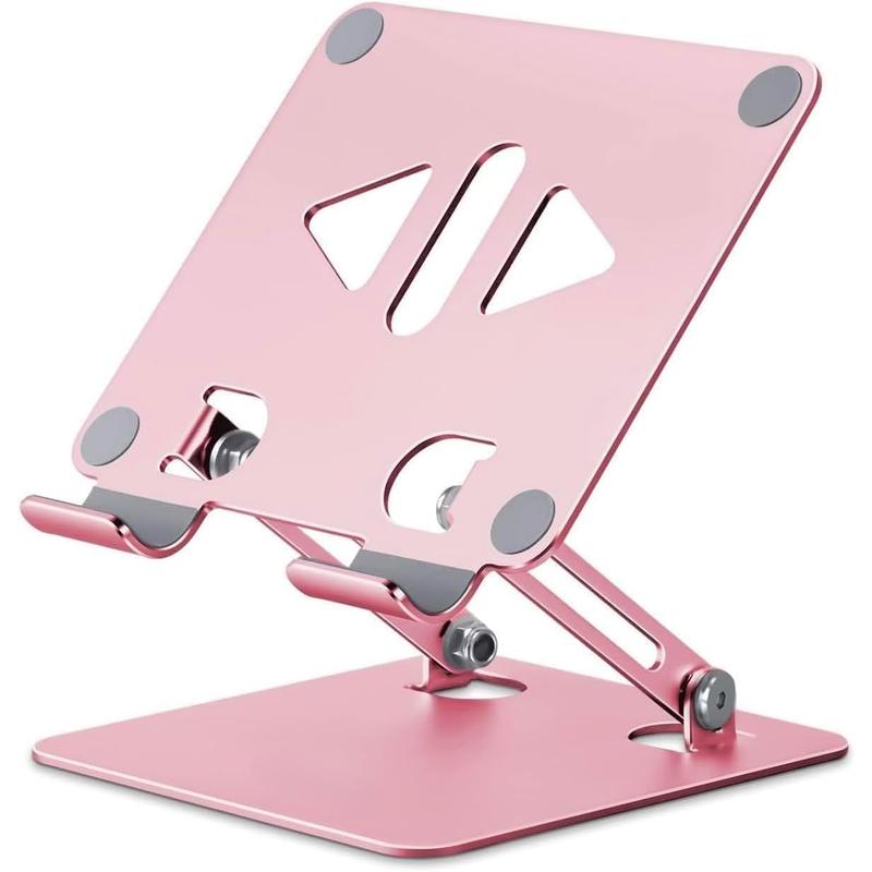 Tablet Stand Holder for desk, Adjustable Desktop Tablet Holder, Foldable Aluminum Tablet Mount for Pad pro 12.9, Pad Air Mini, Galaxy Tabs Z Fold  Fire(4-13 inch) (Rose Gold)