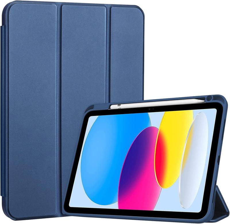 for iPad 10th Generation Case with Pencil Holder, iPad Case 10th Gen (2022 Model) 10.9 Inch iPad 10 Case, 10th Gen iPad Cases Cover with Pen Holder for iPad 10th Generation -Navy