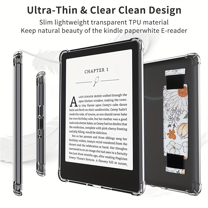 6.8 New Kindle Paperwhite 11th Generation 2021 and Signature Version TPU Back Cover Transparent Protective Cover, Ultra-Thin Lightweight Transparent Transparent TPU Soft Skin Clear Printing Pattern