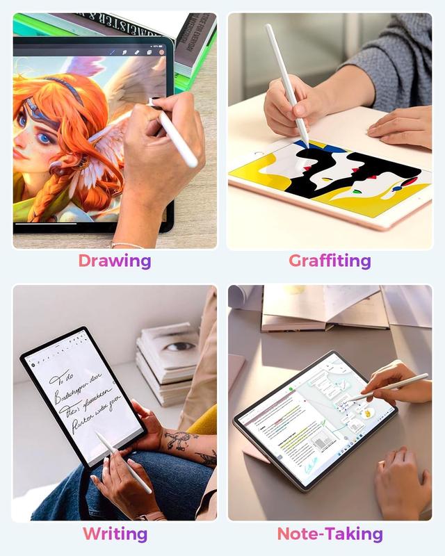 Stylus Pen for iPad, Apple Pencil 2nd Generation with Magnetic Wireless Charging for iPad Air 5th 4th Gen, iPad Pro 12.9 & 11 inch, iPad Mini 6th, Tilt Sensitivity & Palm Rejection iPencil (White),tablet stylus drawing pen palm rejection