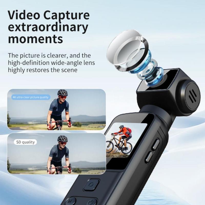 4K Video Blog Camera, 270 Degree Rotatable Video Camera with 1.33 Inch CMOS, Anti-shake Action Camera for Video & Video Blog