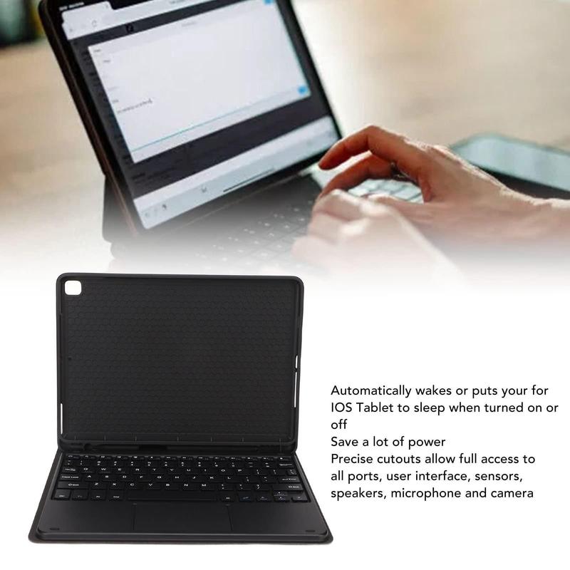 Wireless Keyboard Protective Case with Pen Slot, Tablet Keyboard Protective Case with Touch Control, Tablet Accessories for iPad Air Pro