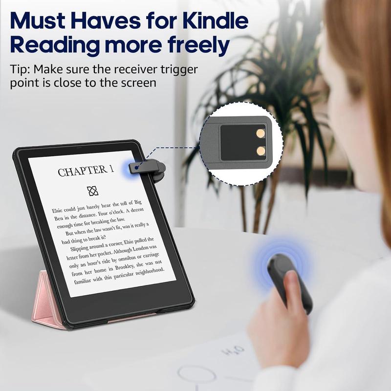 Wireless Page Turner for Kindle Paperwhite Kobo E-readers for Summer Gift, Wireless Page Turner Device Compatible with 15 Pro Max 13 iPad Air 13 Inch Mini iOS Android Tablets Smartphone, Reading Novels, Wireless Page Turning Tool for Kindle