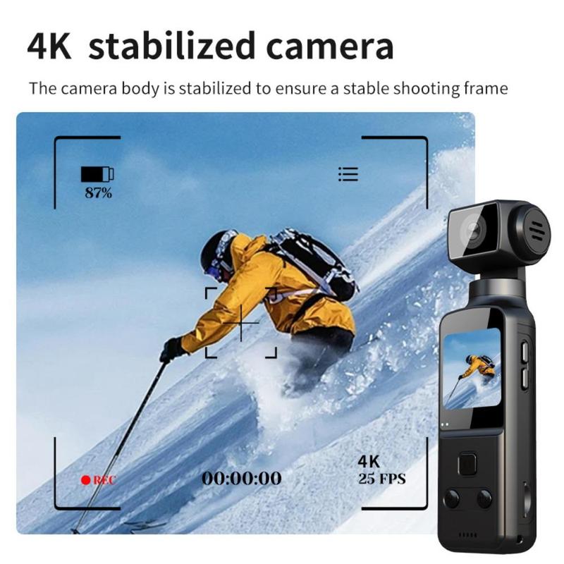 4K Video Blog Camera, 270 Degree Rotatable Video Camera with 1.33 Inch CMOS, Anti-shake Action Camera for Video & Video Blog