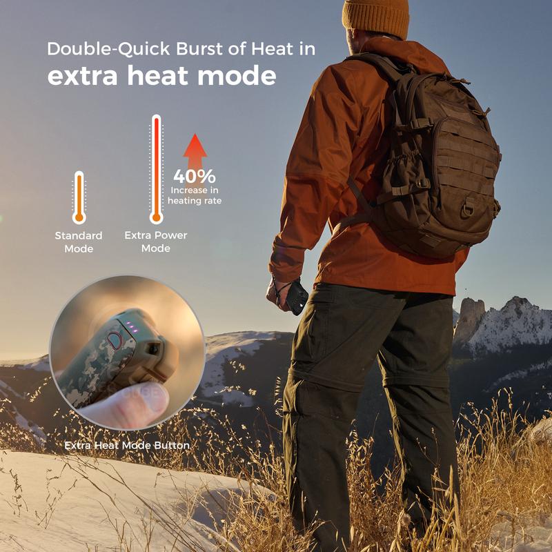 Ocoopa Hand Warmers-UT4 Extreme Series, Extra Heat Mode, IP56 Waterproof & Dustproof, Heavy Duty, 10000mAh Battery, 22.5W Fast Charging Power Bank, 18W Quick Recharging, UL Certified, for Outdoors, Hunting, Ice Fishing, Hiking,Camping,Skiing,Winter Sports