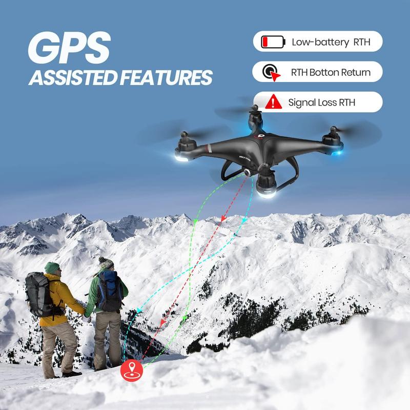 Holy Stone GPS Drone with 1080P HD Camera FPV Live Video, Quadcopter HS110G Upgraded Version, 2 Batteries, Altitude Hold, Follow Me and Auto Return, Easy to Use for Beginner Accessories Controller