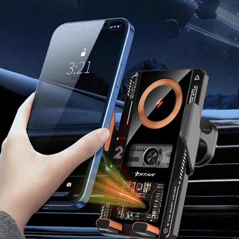 Car Phone Holder, 15W Wireless Charger, Mobile Phone Holder, Universal Air Vent Phone Holder for iPhone Samsung Xiaomi