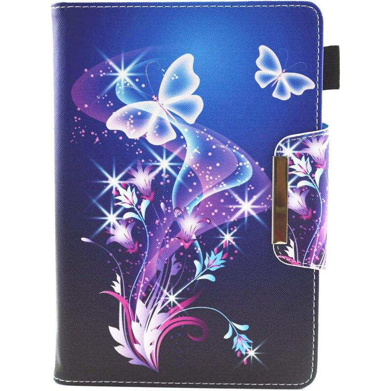 Universal 10 10.1 Inch Android Tablet Case,  PU Leather Stand Wallet Case Cover for 10 10.1 and All 9.5-10.5 Inch Tablet, Butterfly Flower