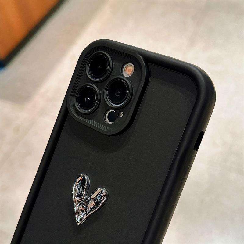 Heart Design Phone Case, Anti-fall Phone Protector Cover, Shockproof Phone Protective Case Compatible with iPhone 16 15 14 13 12 11 Series