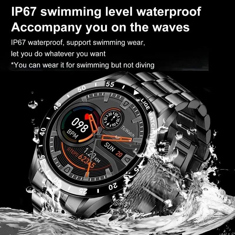 Lige 2024 smart watch men full circle touch screen Bluetooth call men smartwatch waterproof sport activity fitness watch + box