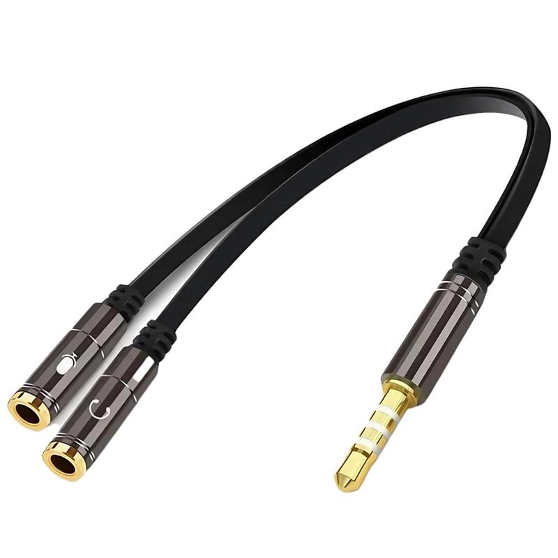 3.5mm Y Splitter Cable, Audio & Microphone Adapter, Stereo Female To Male Adapter, Compatible with Xbox, PS4, Switch, Smartphone, Laptop