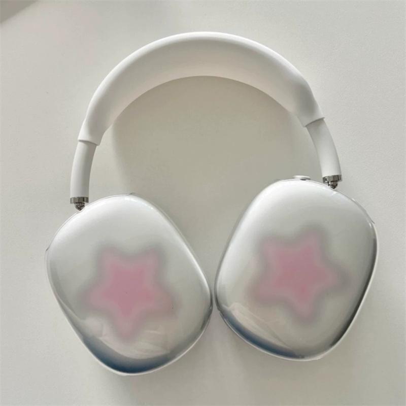 Cute Pink Smudge Star Protective Cover For Airpods Max Earphone Case Transparent Soft Silicon For Apple Airpods Max Headphone