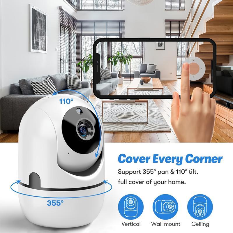 1080P HD Security Monitor Camera, Wireless 2.4Ghz WiFi Security Camera, Home Security Camera with Night Vision Loop Recording, Motion Detection Indoor Camera for Store Warehouse Factory Home, Smart Security Cameras