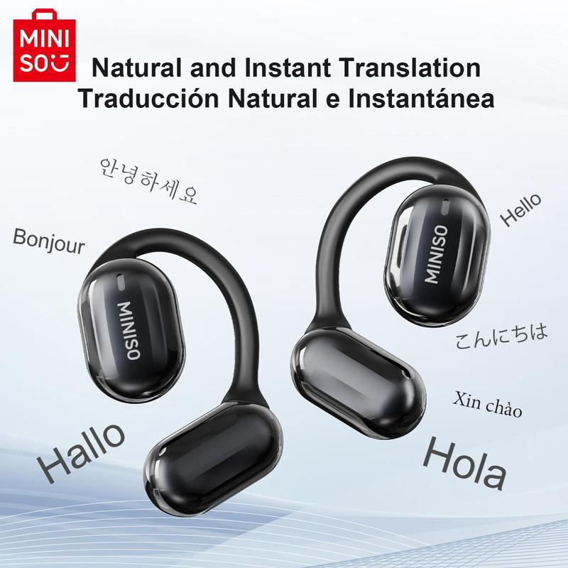 MINISO MS162 Open-ear Design Wireless Earphone, Rechargeable Bluetooth-compatible Earbuds with Built-in Microphone, HiFi Sound Quality Sports Earphone